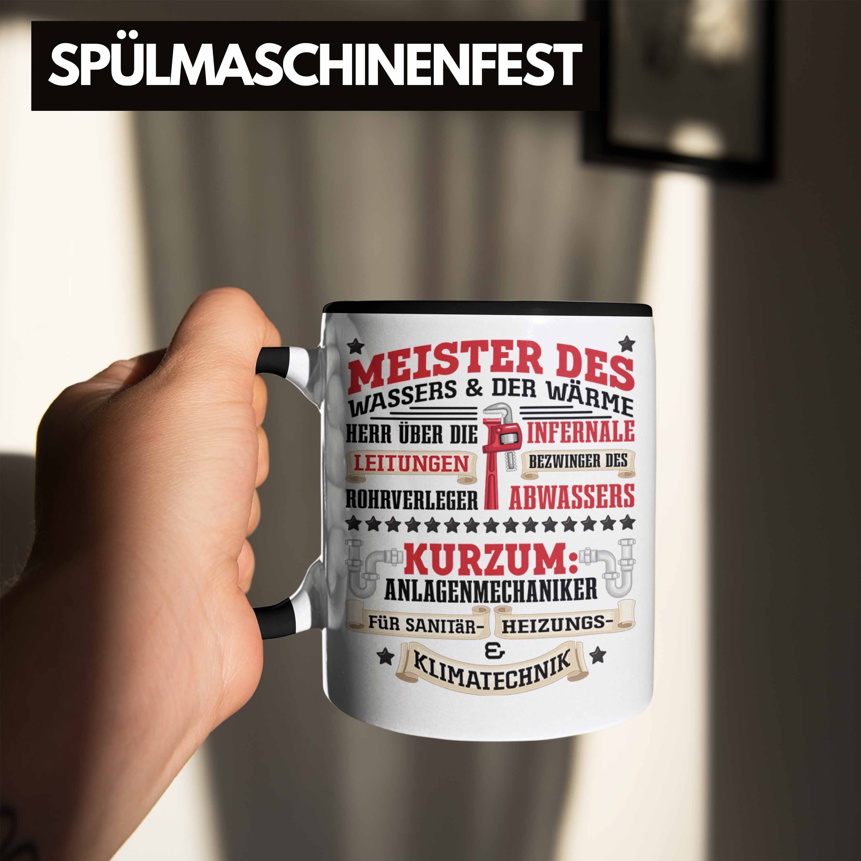 Anlagemechaniker Geschenk Trendation Schwarz Heizungsbauer Männer Tasse Klempner K Tasse Spruch