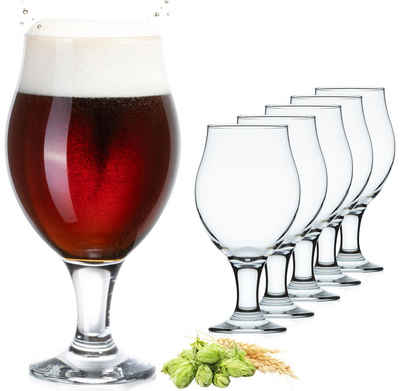 PLATINUX Bierglas »Biertulpen«, Glas, Biergläser Set 6 Teilig 500ml (max. 560ml) Bierkrüge Pilsgläser Altbierglas