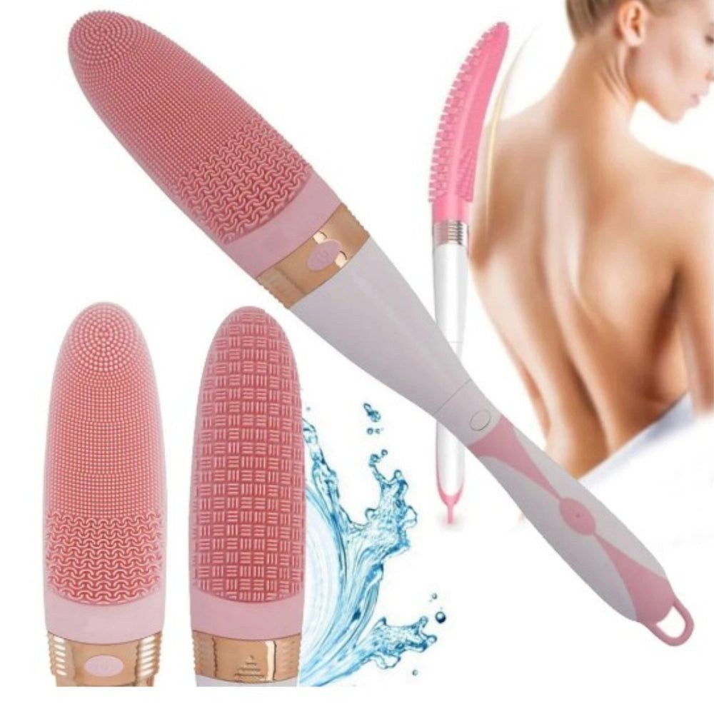 VERK GROUP Badebürste Elektrische Rückenbürste & Körpermassagebürste aus Silikon - wasserdic