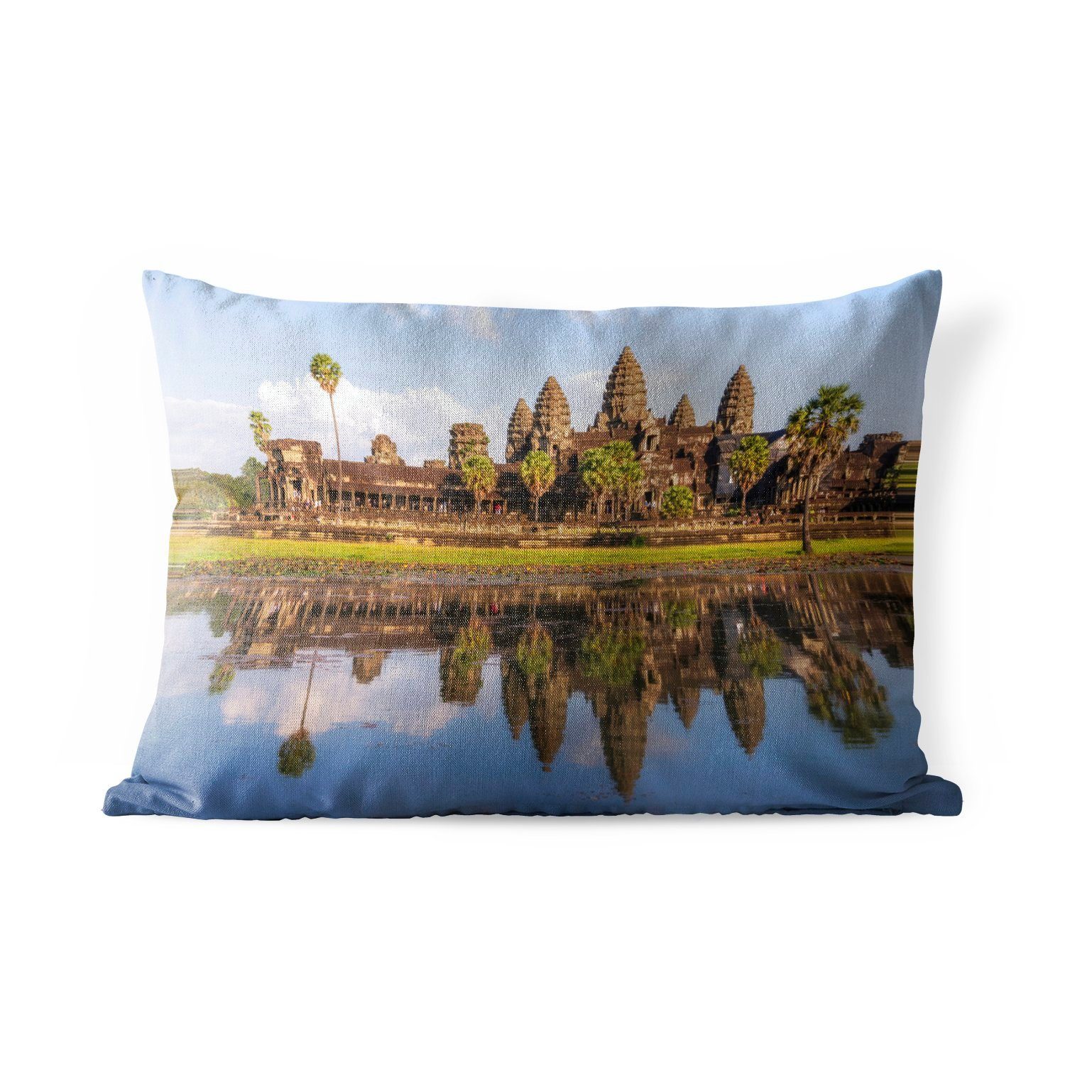 MuchoWow Dekokissen Antiker Tempel in Kambodscha, Outdoor-Dekorationskissen, Polyester, Dekokissenbezug, Kissenhülle