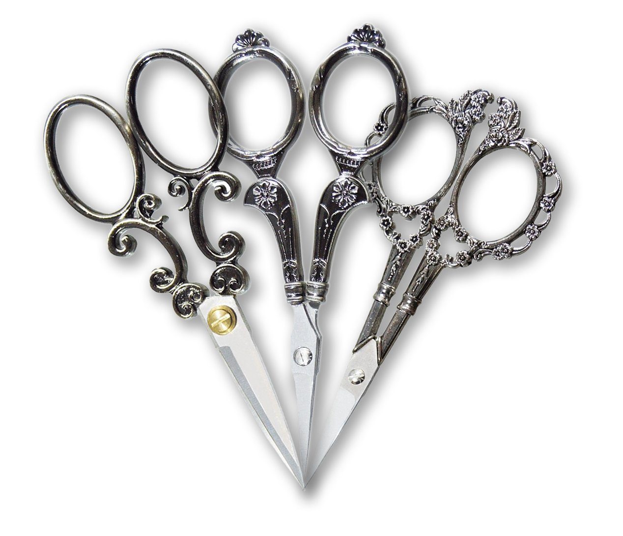 KLEIBER Universalschere Vintage Stickschere aus Edelstahl Retro silber 13 cm