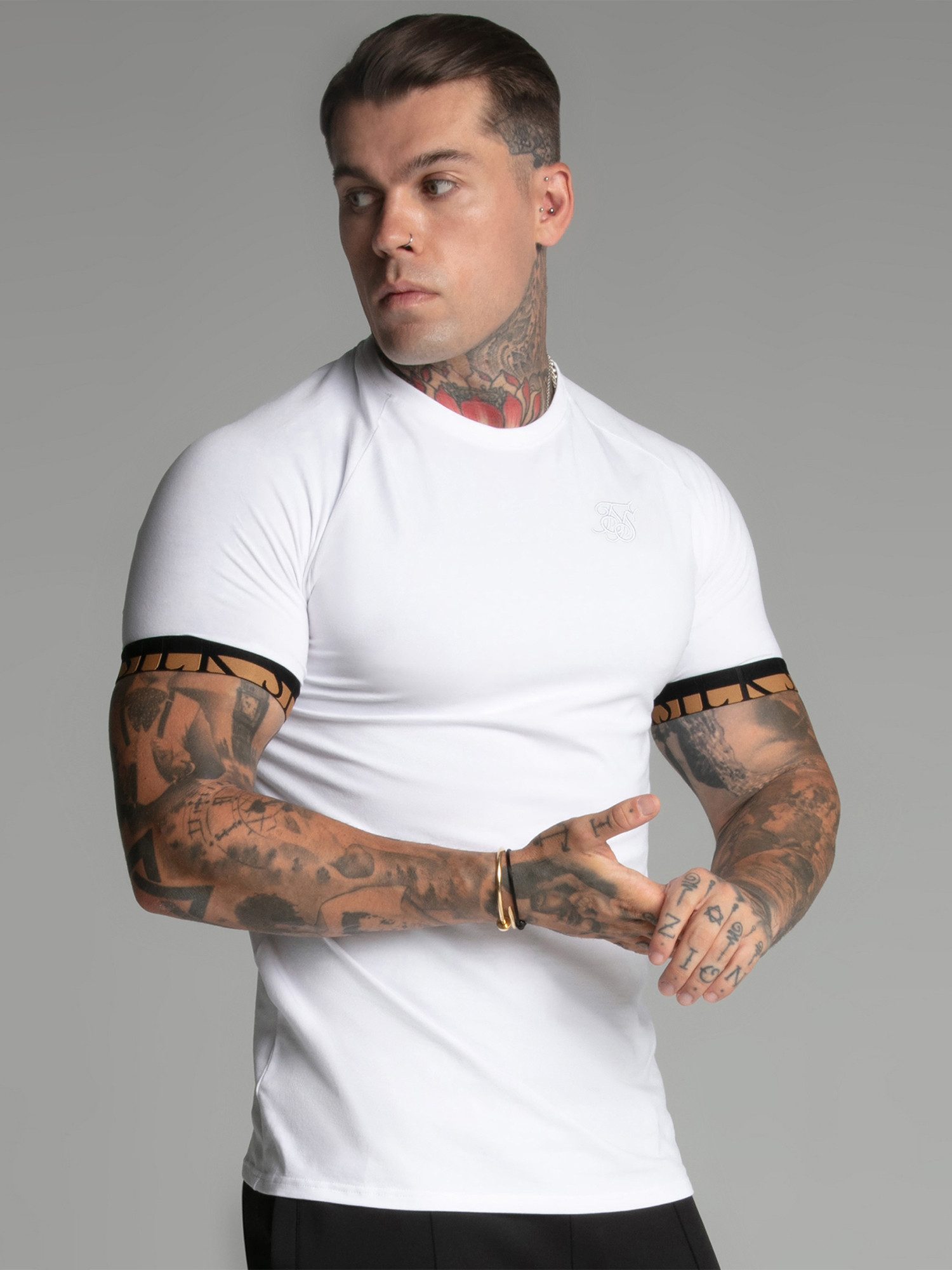 Siksilk Kurzarmhemd SikSilk Herren Weißes Tech T-Shirt günstig online kaufen