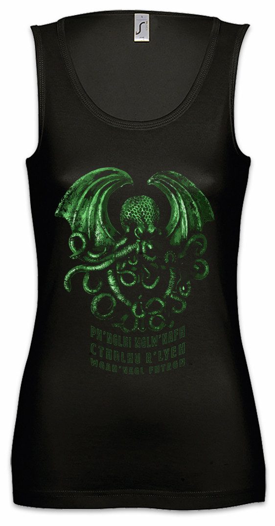 Tanktop Cthulhu R'Lyeh Ärmelloses Damen T-Shirt Horror Arkham H. P. Lovecraft