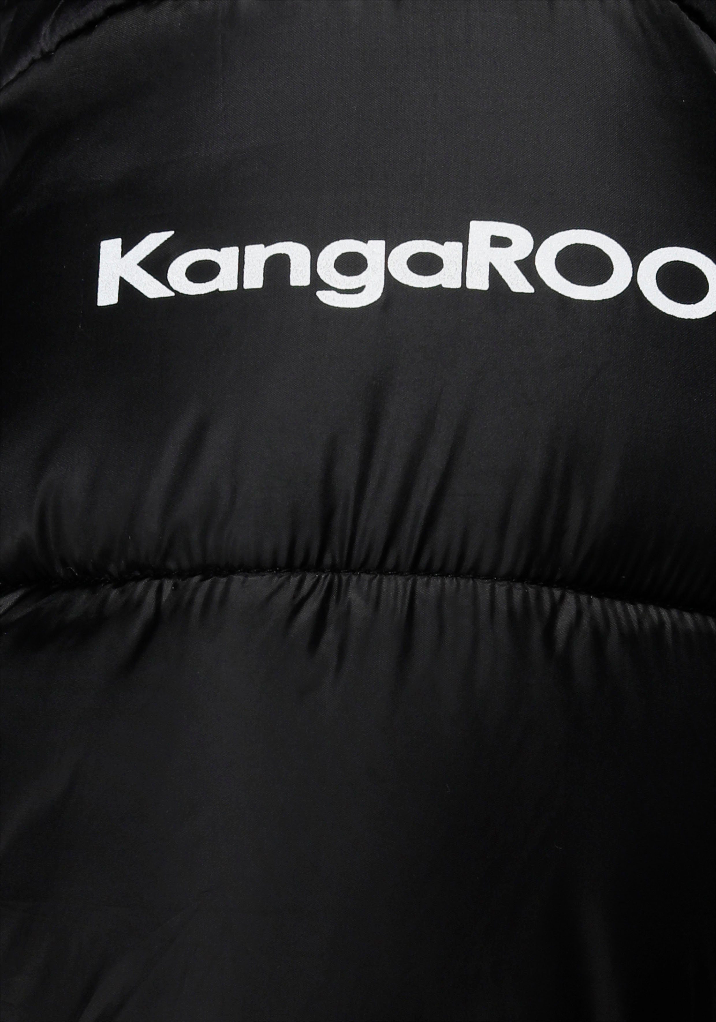 abnehmbarer (Jacke aus Material) KangaROOS black Kapuze nachhaltigem Steppmantel mit