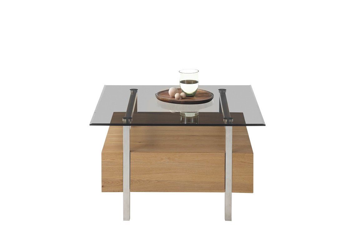 MCA furniture Couchtisch grau, Eiche Hatfield (no-Set) 80/110, verschied / Glasplatte, Couchtisch mit