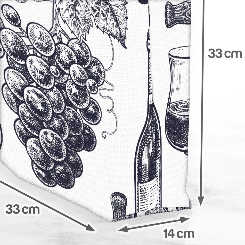 Weinrebe Grafik (1-tlg), Weinrebe Weinanbau Grafik Weinberg Henkeltasche Weinanbau VOID Reb Wein