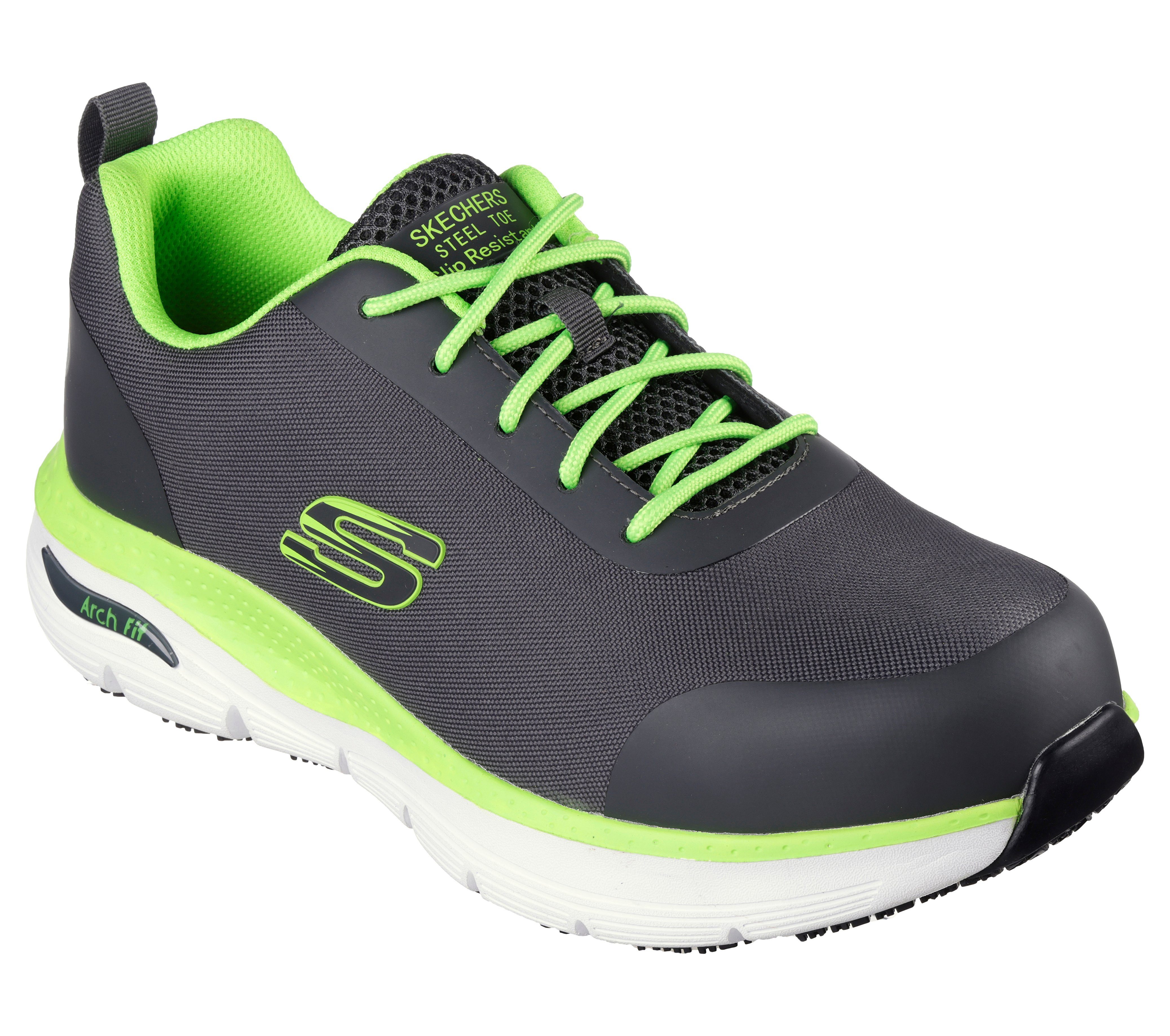 Skechers Arbeitsschuhe Herren S3 SRC ESD - Arch Fit Sr Ringstap Sneaker Sicherheitsschuh Herausnehmbare Innensohle - Fußgewölbeunterstützung, EN ISO 20345-2011
