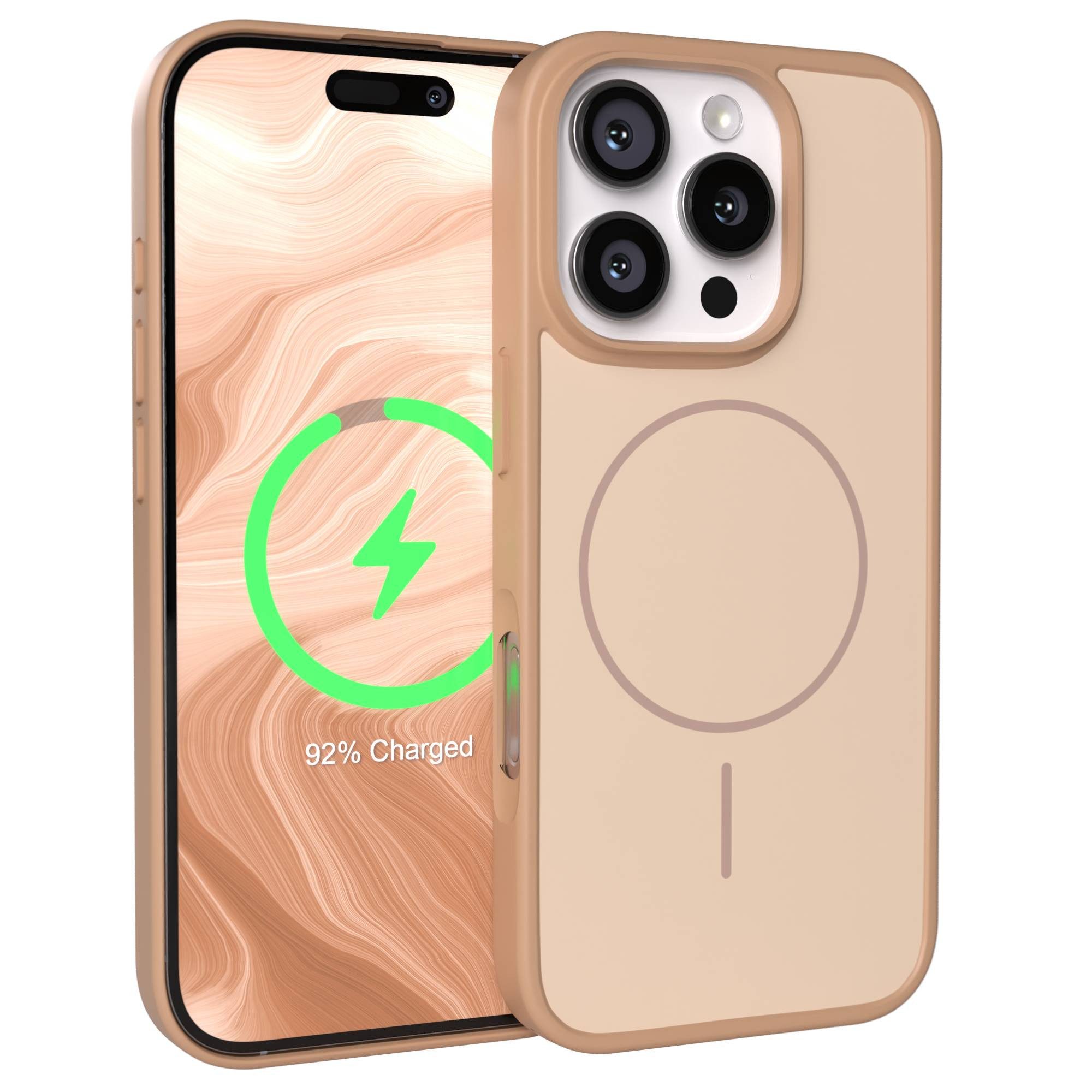 EAZY CASE Handyhülle Slim Outdoor MagSafe Case für Apple iPhone 16 Pro 6,3 Zoll, Stylisch & sicher – MagSafe Outdoor Hülle in Braun