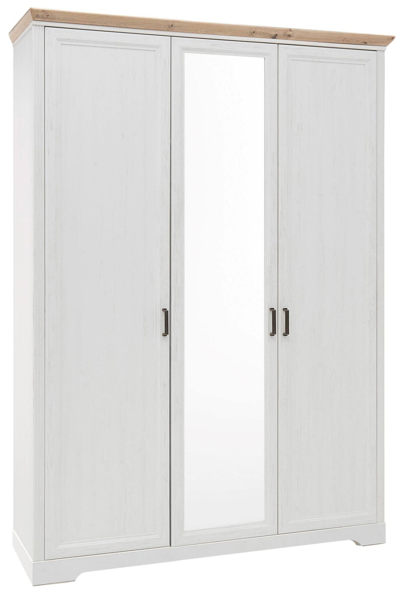 Schlafkontor Kleiderschrank Kleiderschrank JASMIN mit 3 Türen Pinie weiß Nachbildung