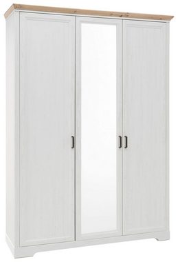 Schlafkontor Komplettschlafzimmer Singlezimmer JASMIN 3-teilig Schlafzimmerset Pinie weiß Nachbildung, (Komplett-Set, 3-St., Kleiderschrank, Einzelbett, Kommode)