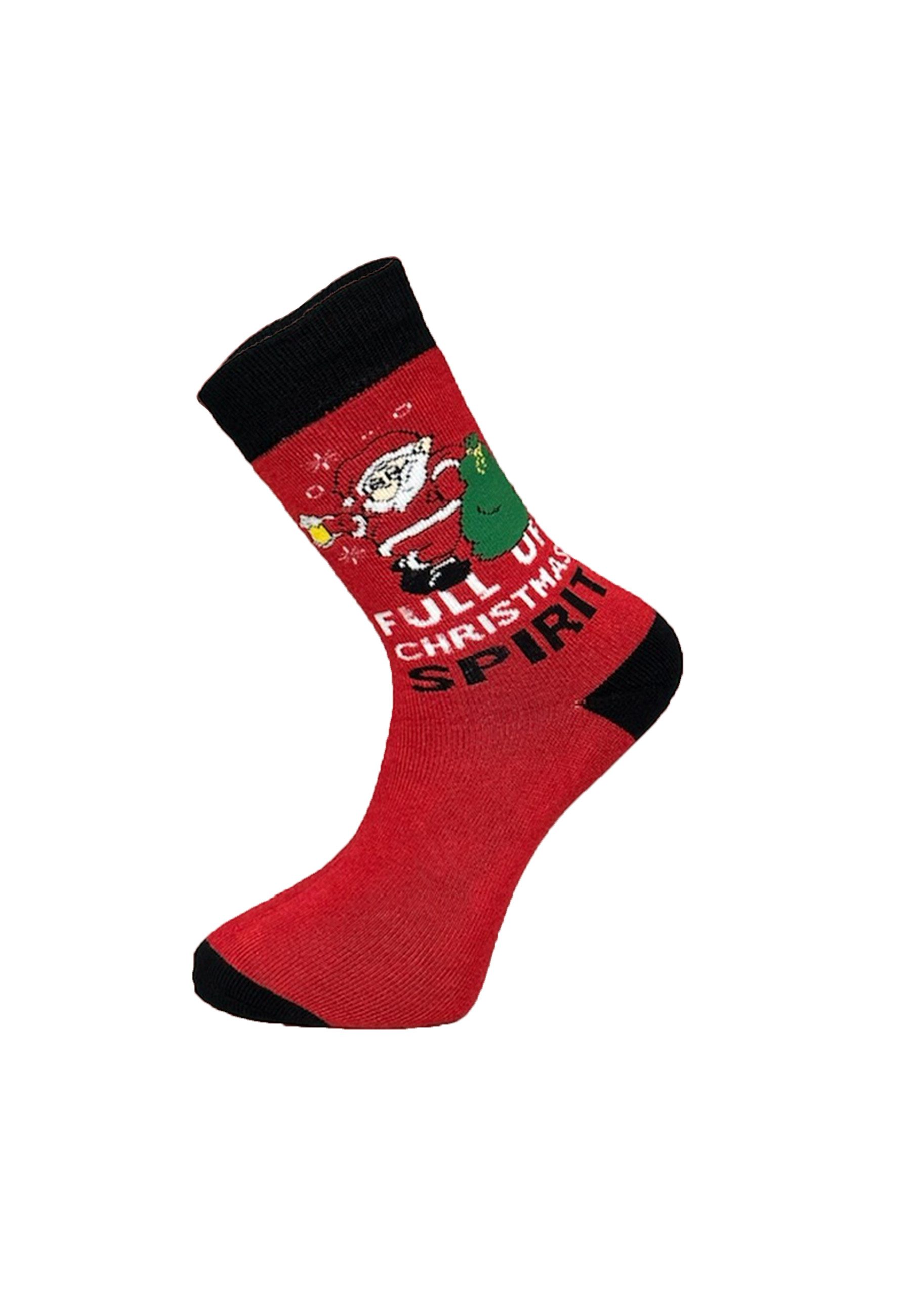 Yuhu Socken Herren Weihnachtssocken 2er Set mit Weihnachtsmotiv aus Baumwolle (2-Paar)