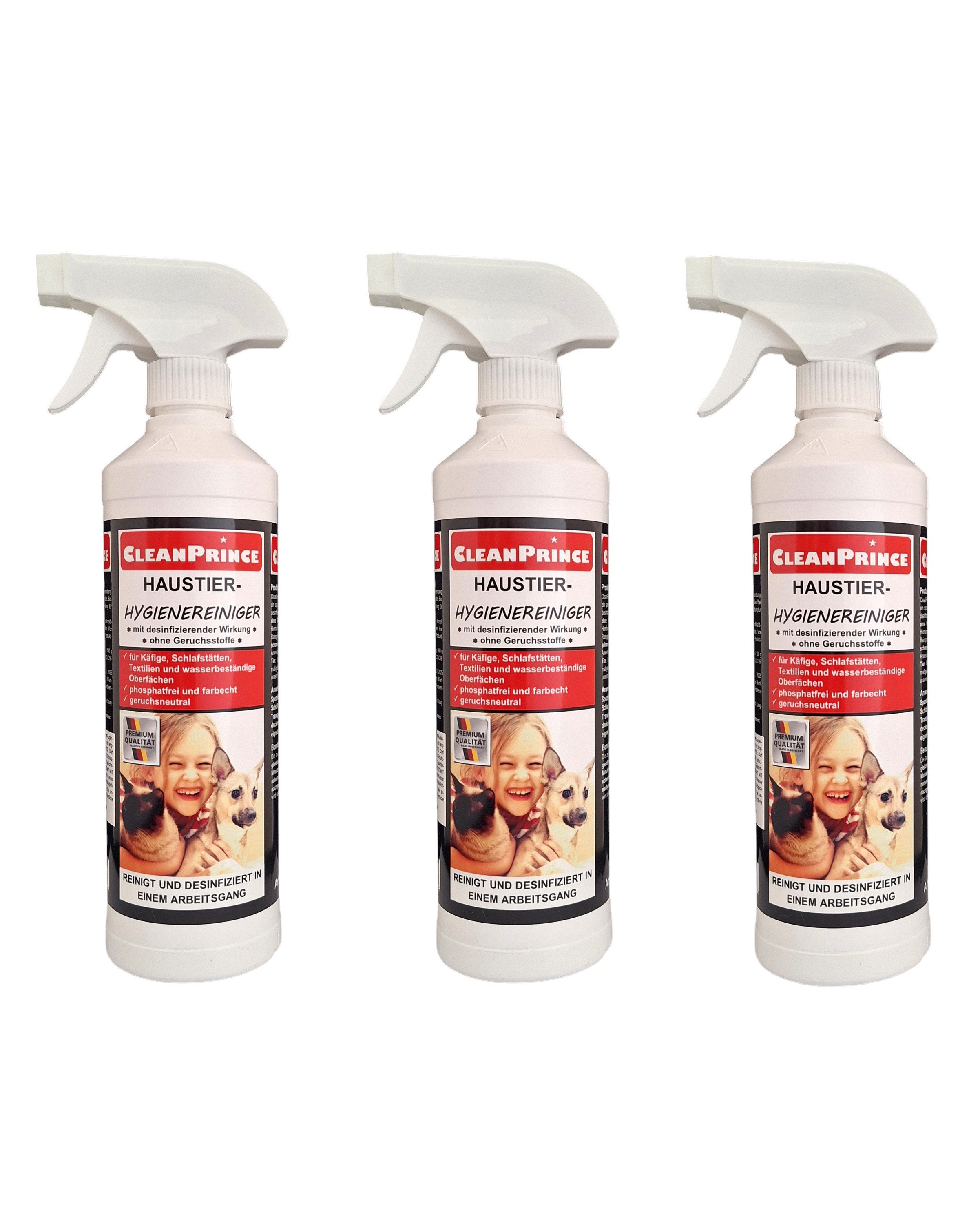 CleanPrince Haustier Hygiene Reiniger, Hasenstall Tierboxen Katzentoilette Oberflächen-Desinfektionsmittel (Reinigungsmittel)