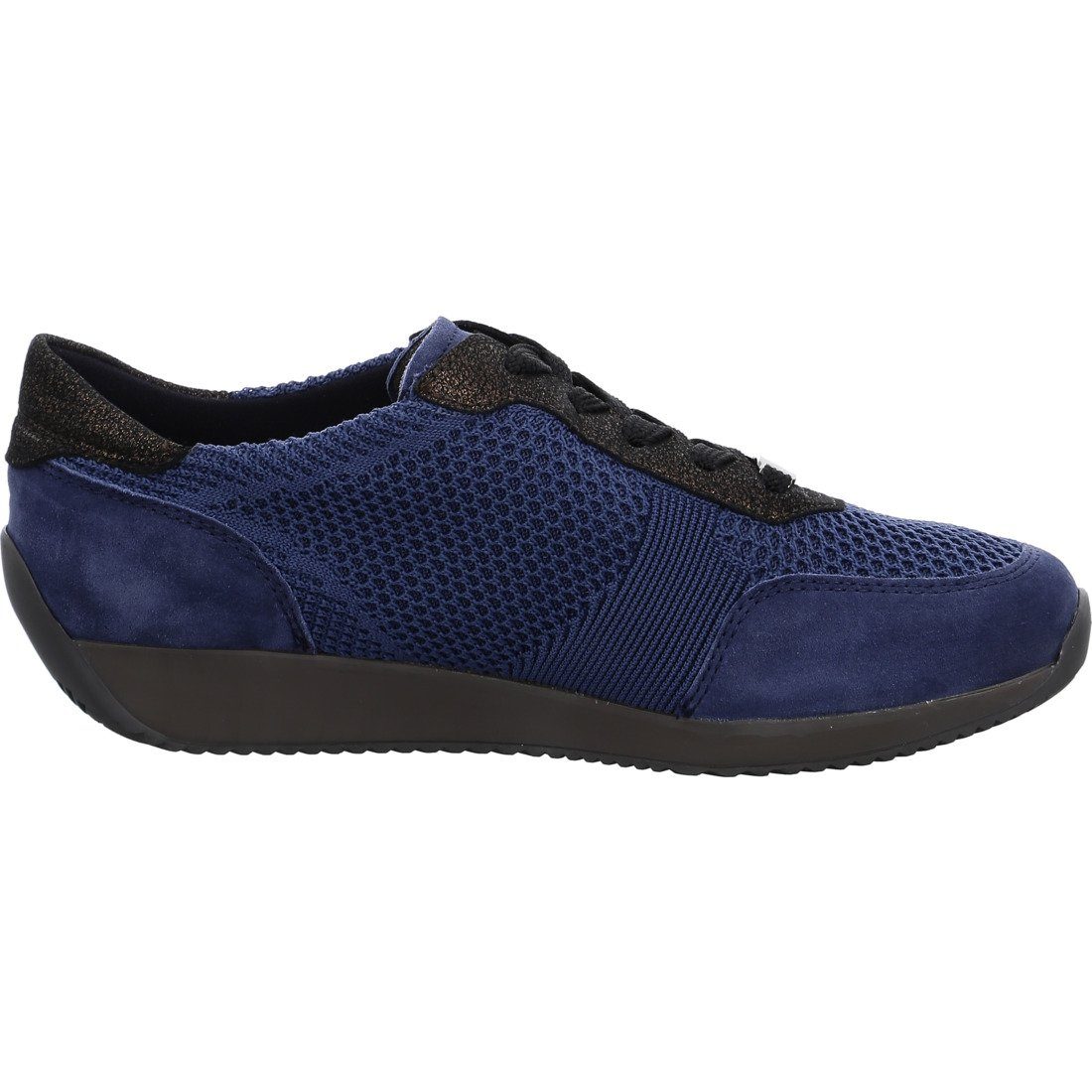 Schnürschuh Lissabon 043933 blau - Materialmix Schnürschuh Ara Schuhe, Ara