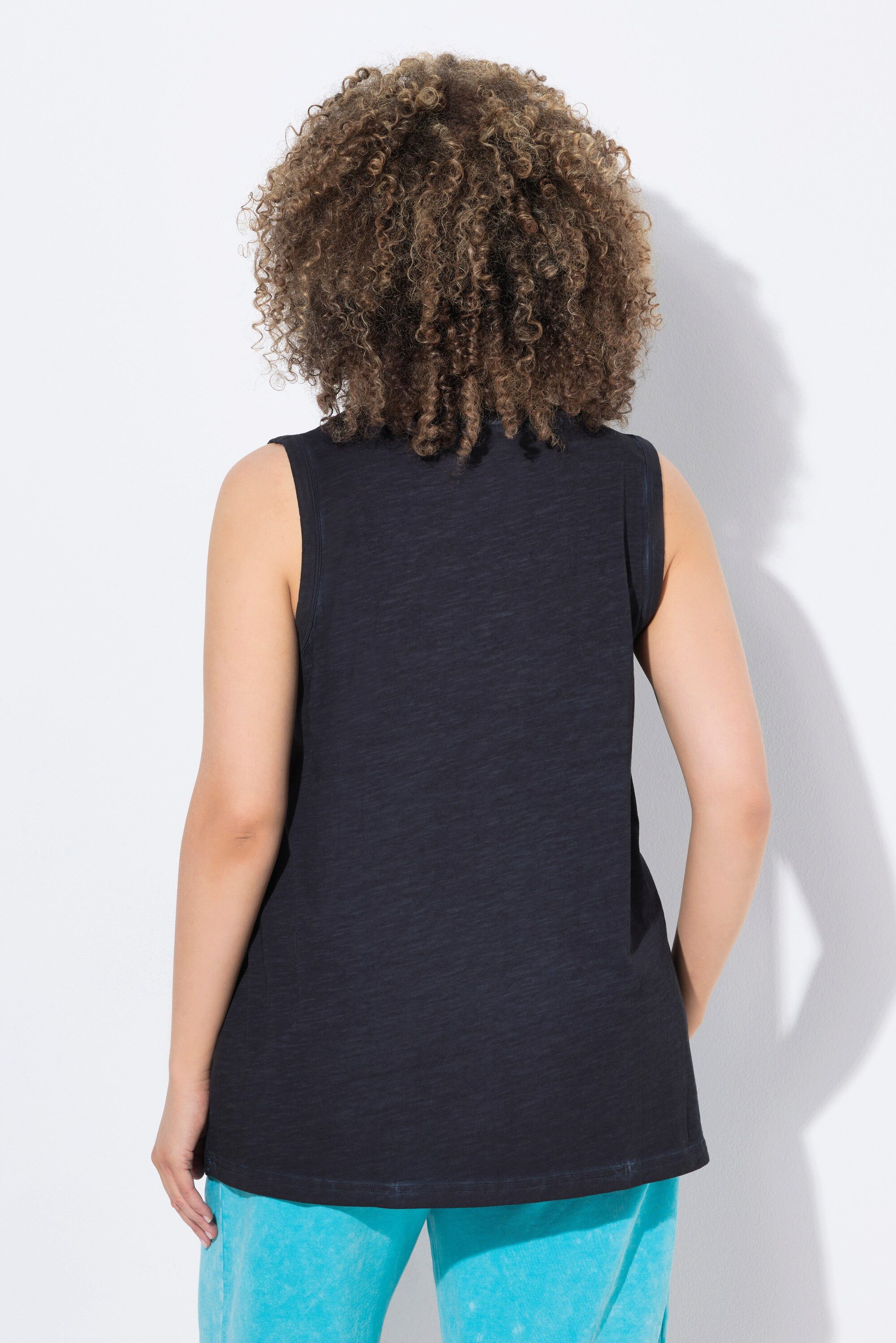 Ulla Popken Longtop Top Mandalas A-Linie Rundhals ärmellos
