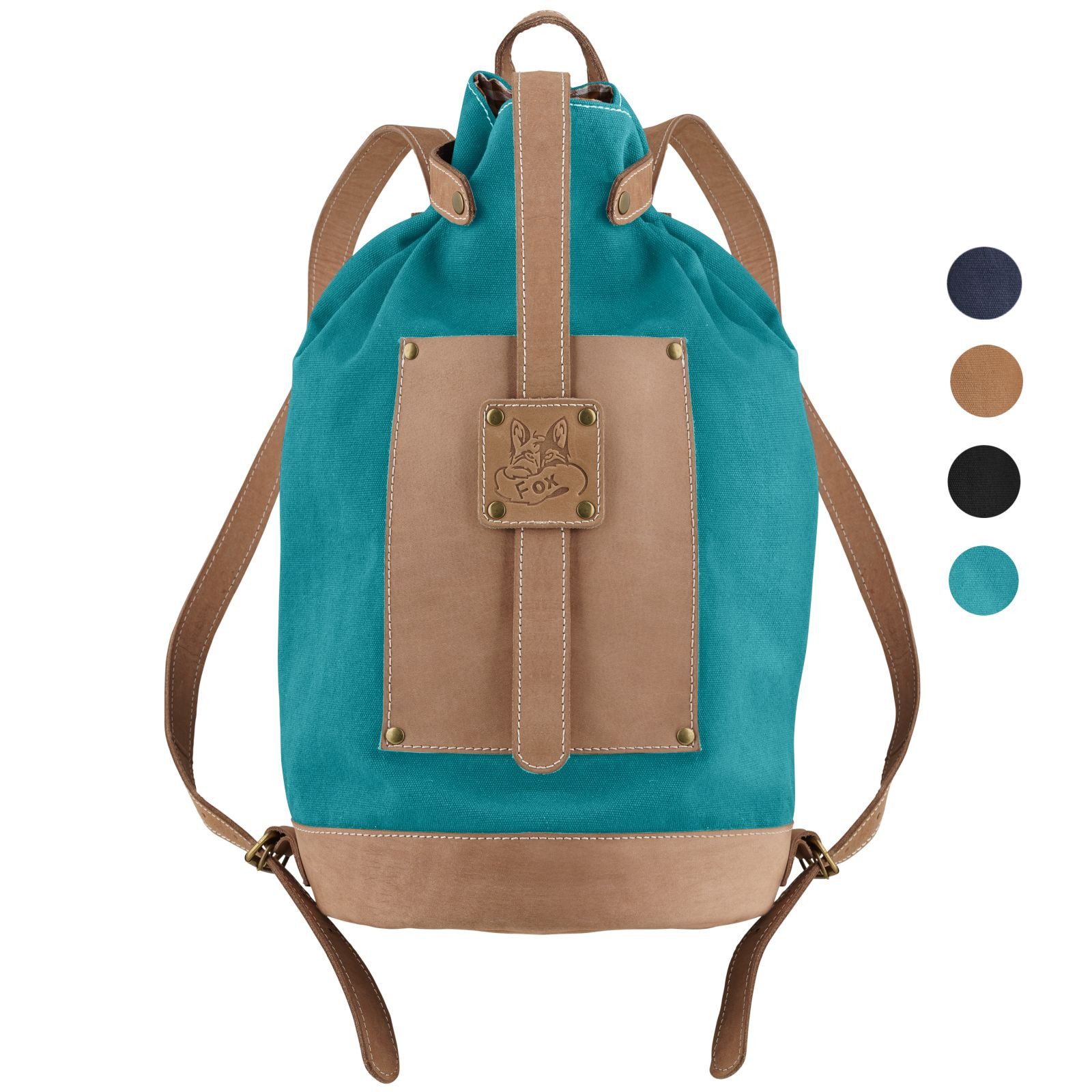 BLACK FOREST FOX Tagesrucksack Black Forest Fox OOS Canvas Rucksack 25L Cityrucksack mit Echtleder (1-tlg)