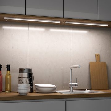 ENUOTEK LED Unterbauleuchte LED Küche Lichtleiste Unterbau Lampen mit Berührungsloser Sensor, 2er Lampen, LED fest integriert, 2700K- 3000K- 3500K- 4000K- 5000K, Lichtfarben Einstellbar