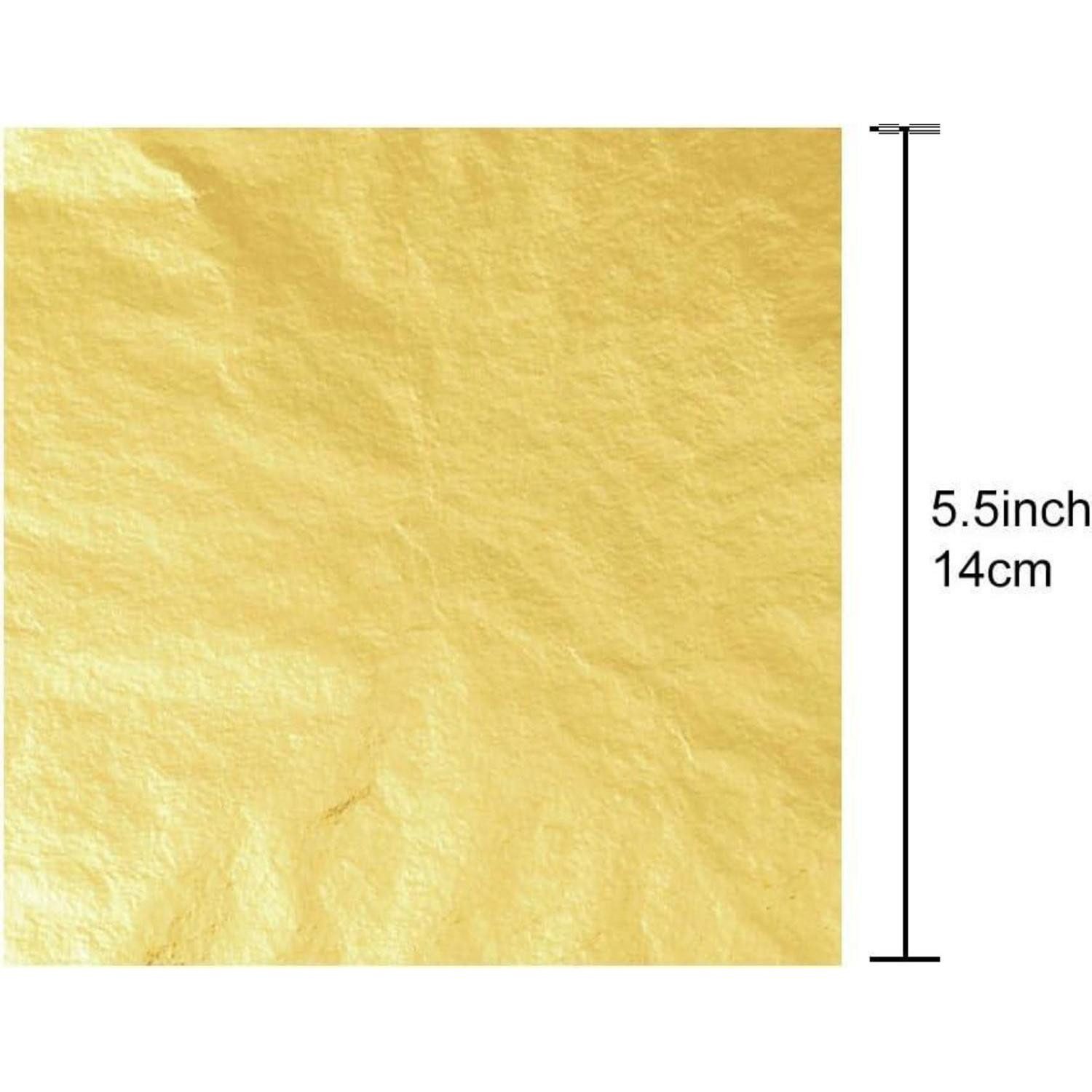 KUUQA Blattgold 100 Blatt Blattgold Imitation 14x14cm für Kunst Handwerk