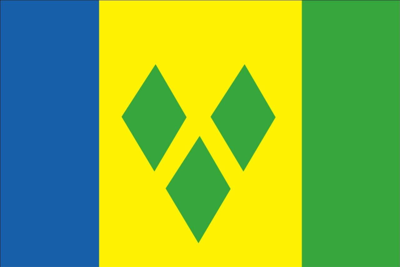 flaggenmeer Flagge Flagge St. Vincent und die Grenadinen 110 g/m² Querformat