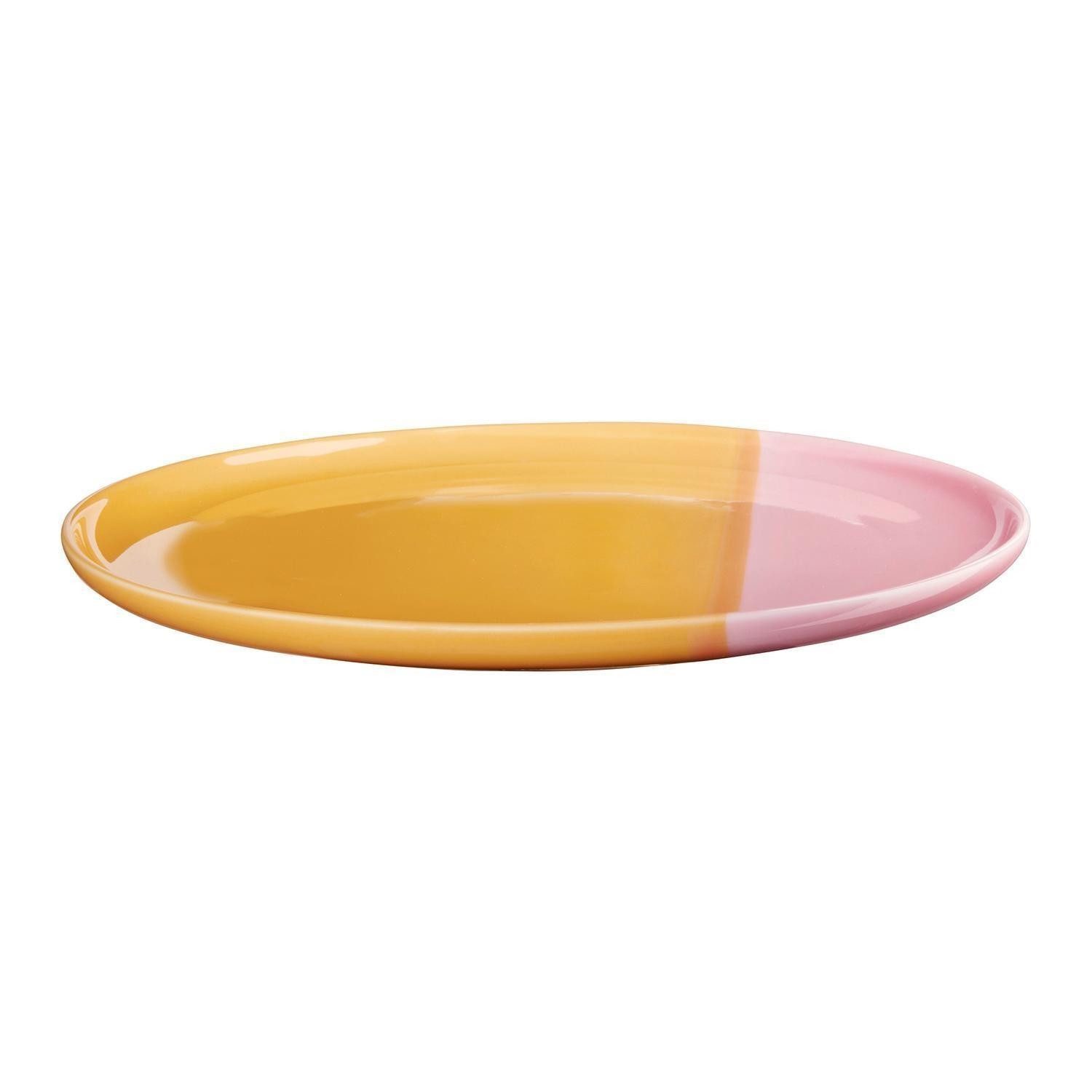 ASA SELECTION Speiseteller Essteller JOY, Ø 26,5 cm, Orange, Rosa, (1 St), aus Porzellan