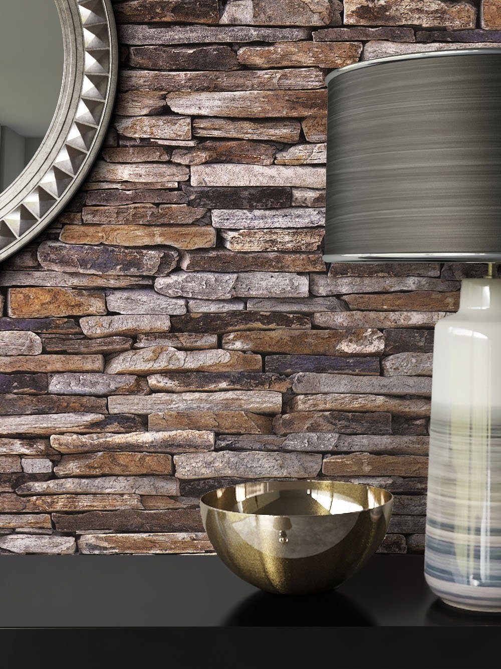 Newroom Vliestapete, Steintapete Beige Steintapete Ziegelstein günstig online kaufen