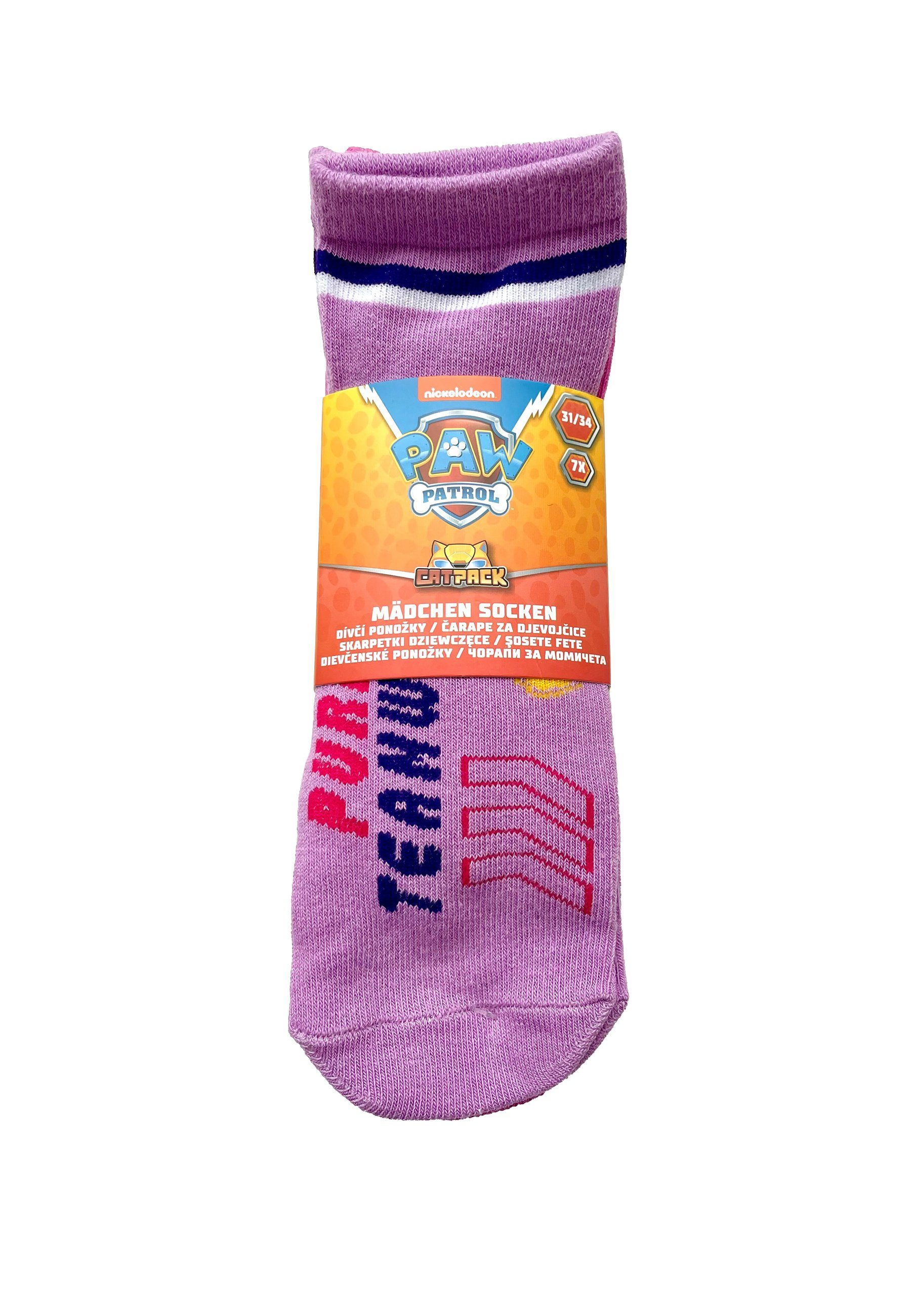 ONOMATO! Sneakersocken Paw Patrol Cat Pack Kinder Mädchen Socken 7er Pack (7-Paar)