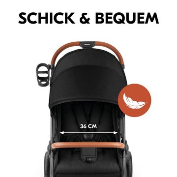 Hauck Kinder-Buggy UpTown - XXL - Melange Black, Sportwagen - Liegefunktion, höhenverstellbar bis 25 kg mit Regenschutz