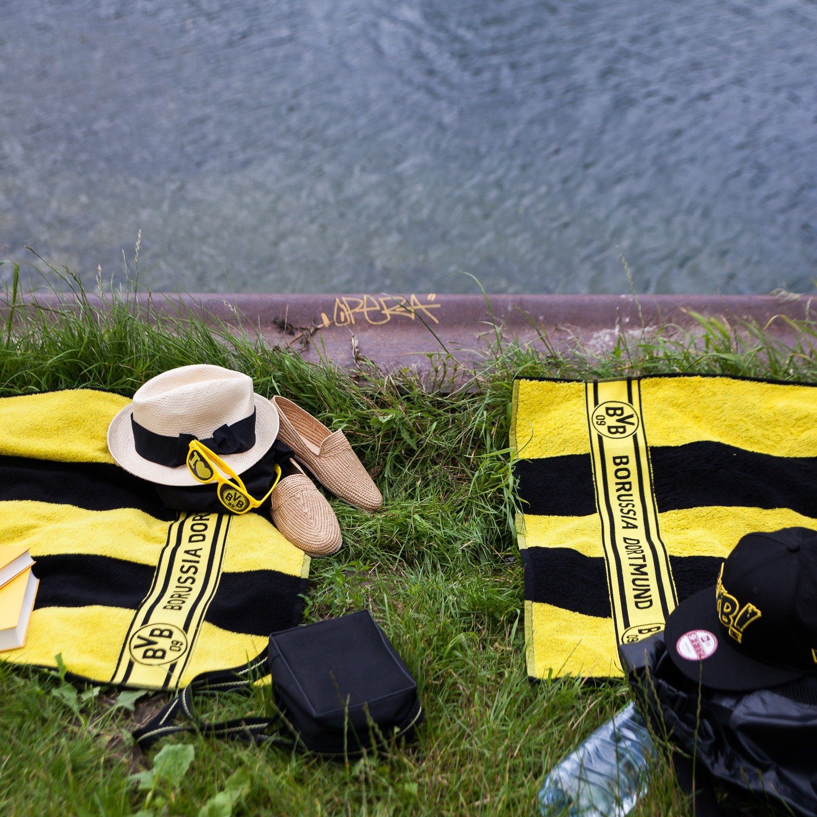 BVB Duschtuch BVB-Duschtuch mit Blockstreifen, Baumwolle (Set, 1-St), Block günstig online kaufen