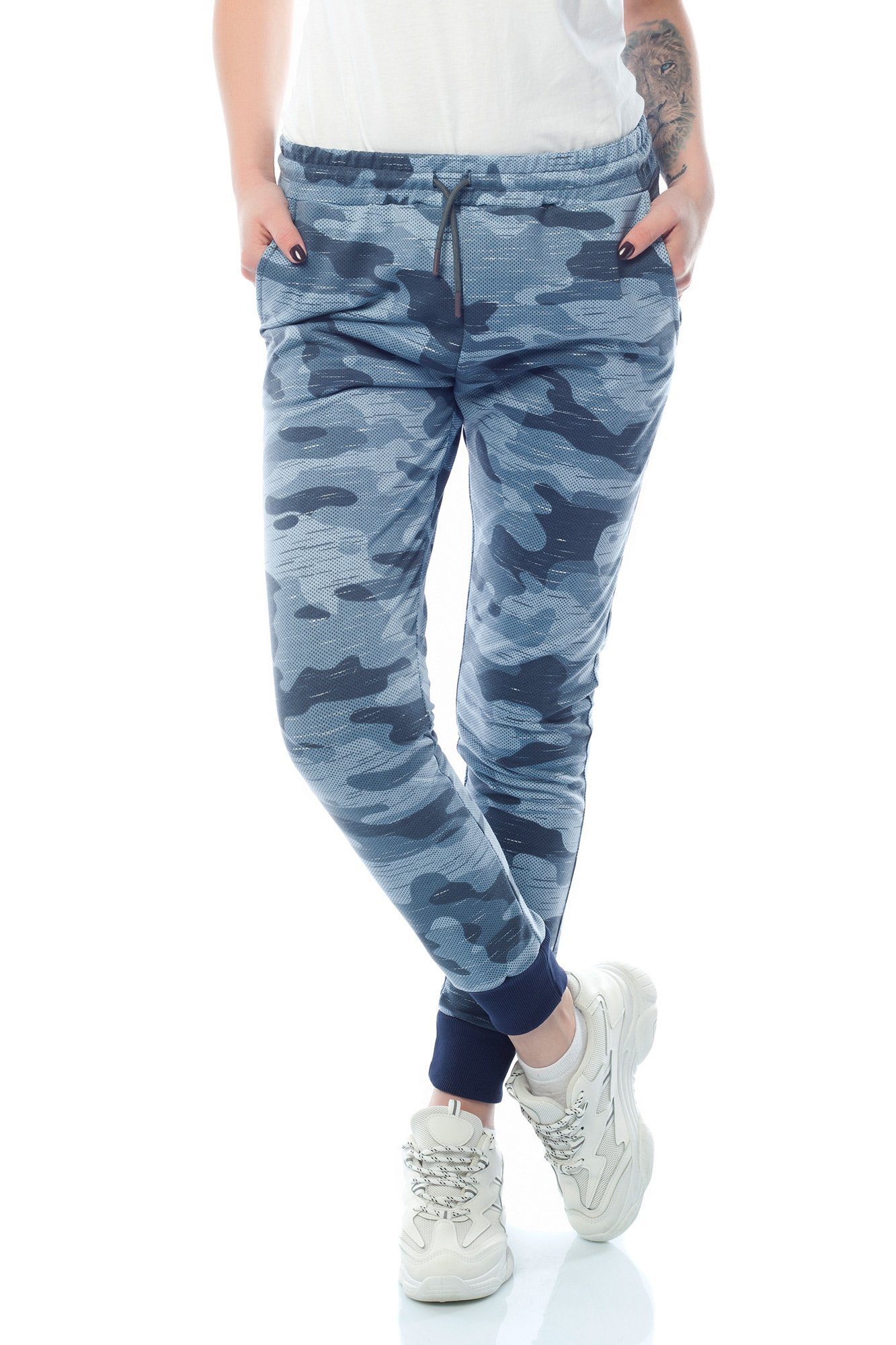 Bongual Sweathose Damen Jogginghose Camo Armee günstig online kaufen