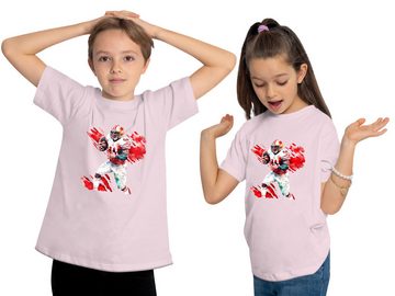 MyDesign24 T-Shirt Kinder Football Shirt - American Football Spieler in Ölfarben Bedrucktes Jungen und Mädchen American Football T-Shirt, i489
