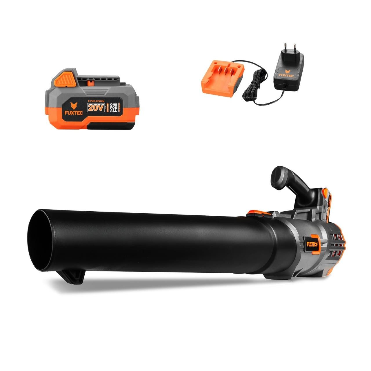 FUXTEC Akku-Laubbläser FX-E1LB20SET1, 38m/s, inkl. Akku & Ladegerät, leise, mit Geschwindigkeitsregulierung