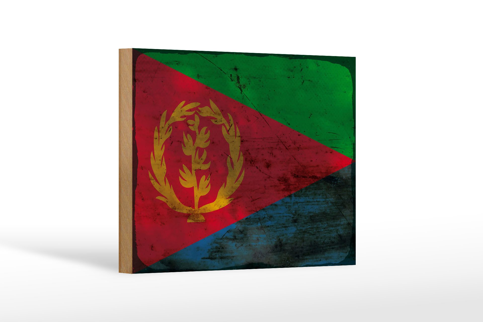 Femer GmbH Holzbild Flagge Eritrea 18x12 cm Flag of Eritrea Rost, Flaggen (1 St), Glatte Holzfaserplatte (MDF), vorn beschichtet