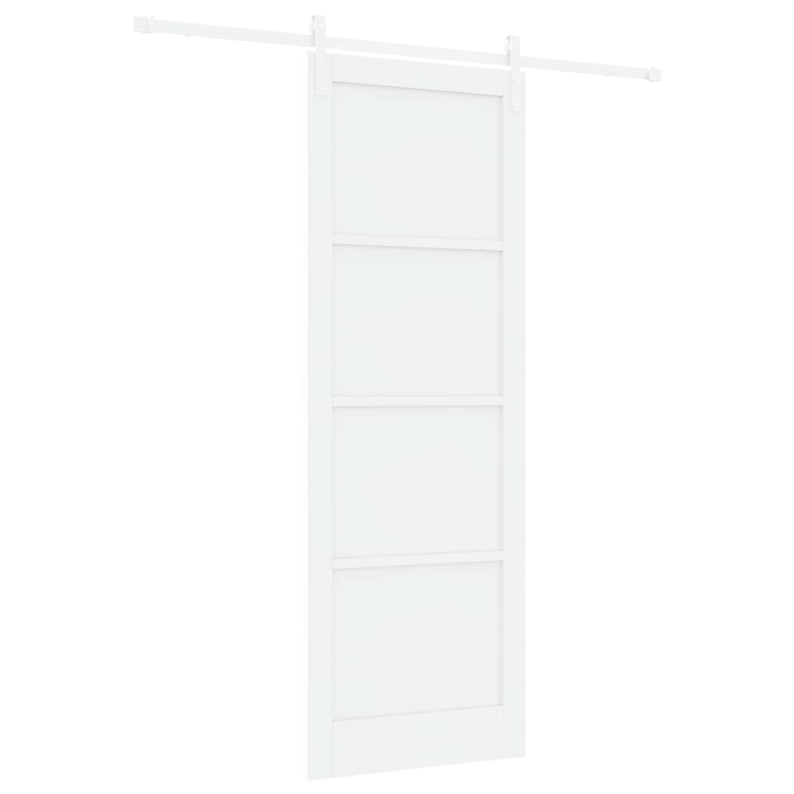 vidaXL Schiebetür Weiß 83 x 232 cm Massives Kiefernholz (1-St)