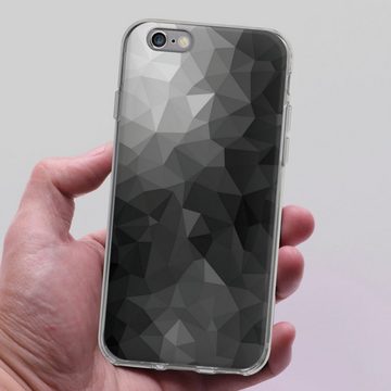DeinDesign Handyhülle Mosaik Muster Tarnmuster Polygonal Mosaic Schwarz/Weiß, Apple iPhone 6 Silikon Hülle Bumper Case Handy Schutzhülle