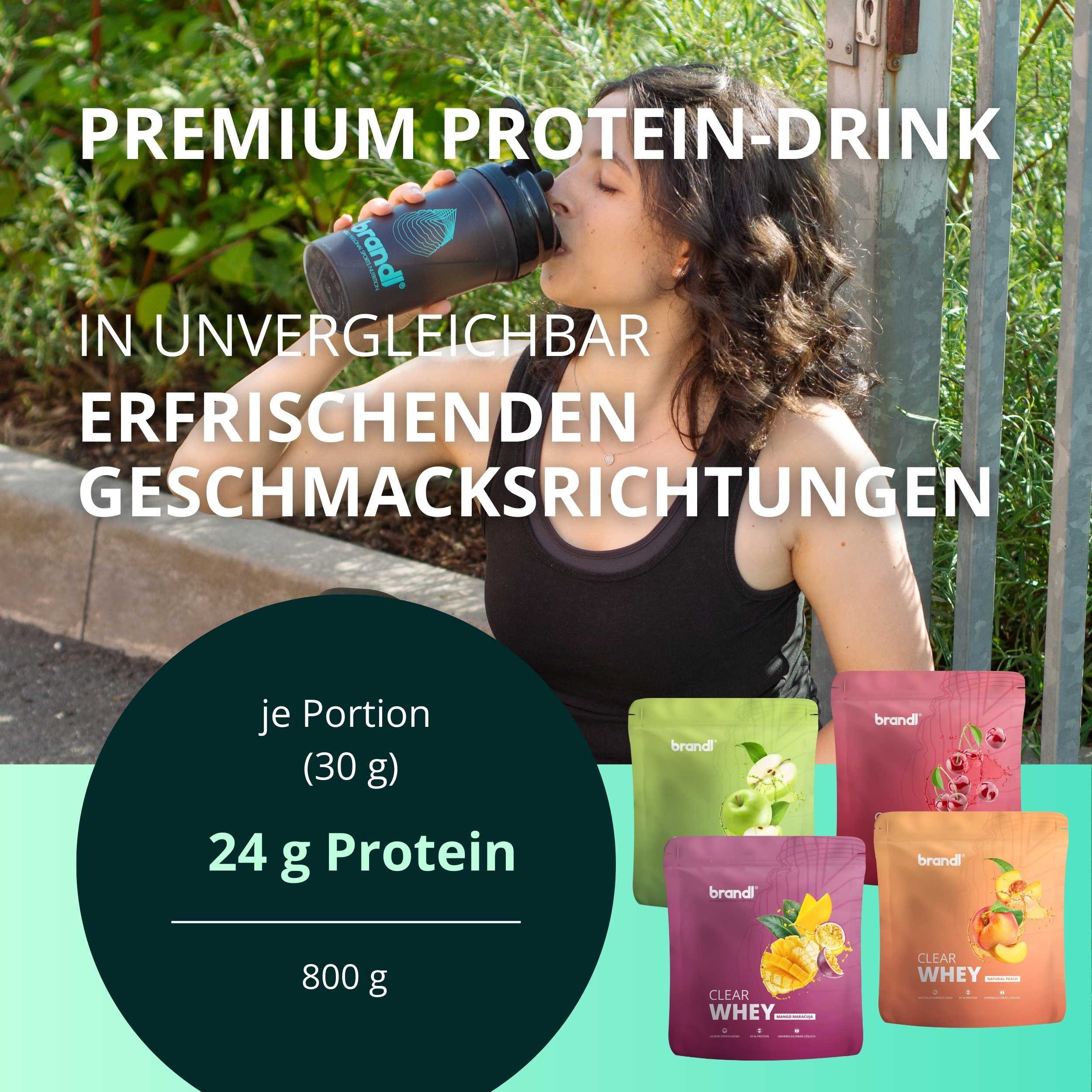 Brandl Nutrition Clear Whey Isolate - 80% Eiweiß Pulver, Whey Protein ohne Sucralose Pulver, 1 er 1 St., Proteinpulver mit natürlichem high Protein, made in Germany