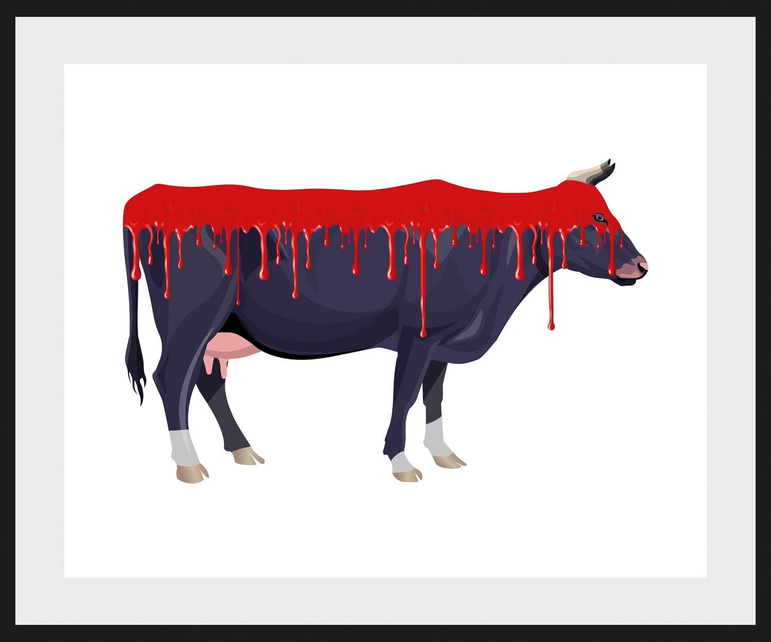 queence Bild Bloody Cow, Kuh (1 St) | Kunstdrucke