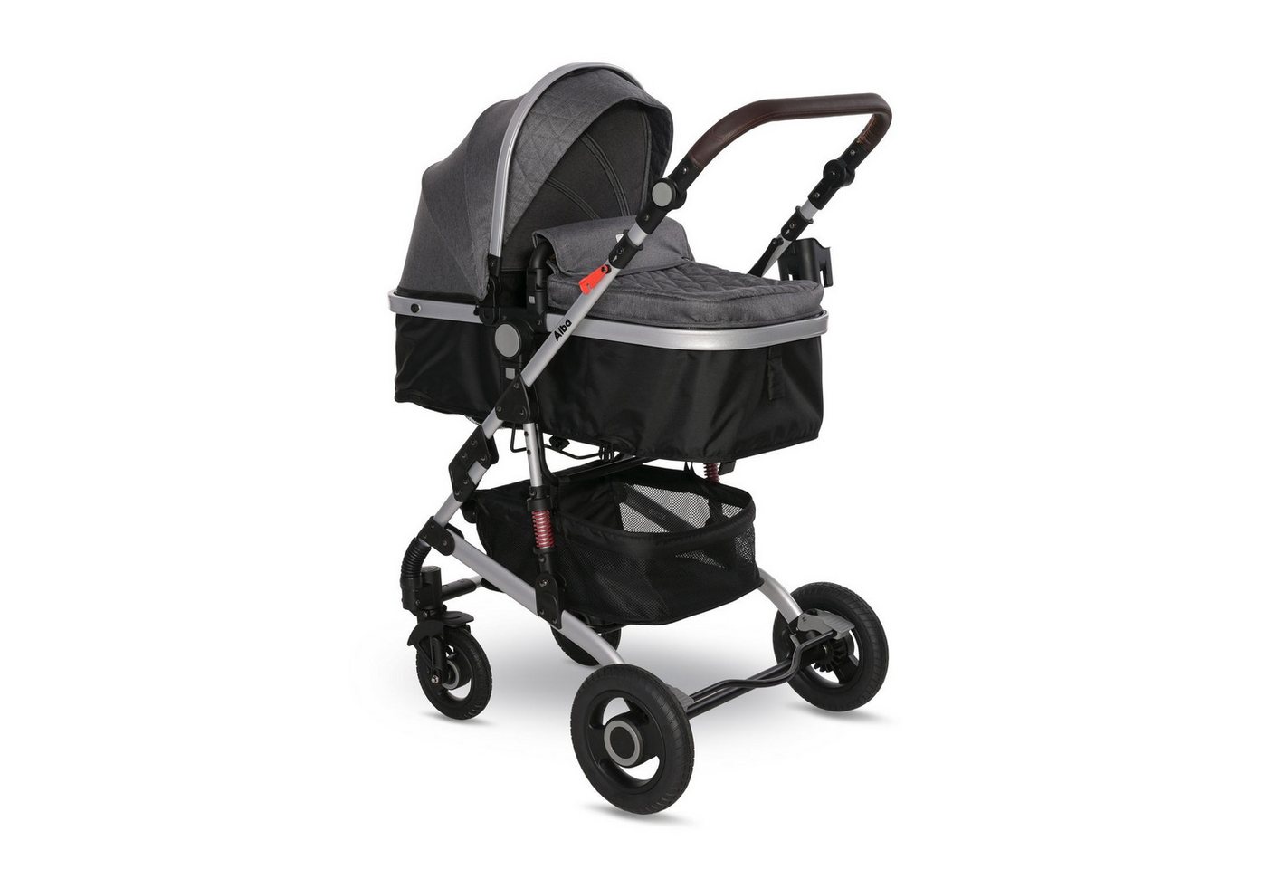 Thumbnail - Lorelli Kombi-Kinderwagen Kombikinderwagen 2 in 1 Alba, Adapter umbaubar Wickeltasche Moskitonetz