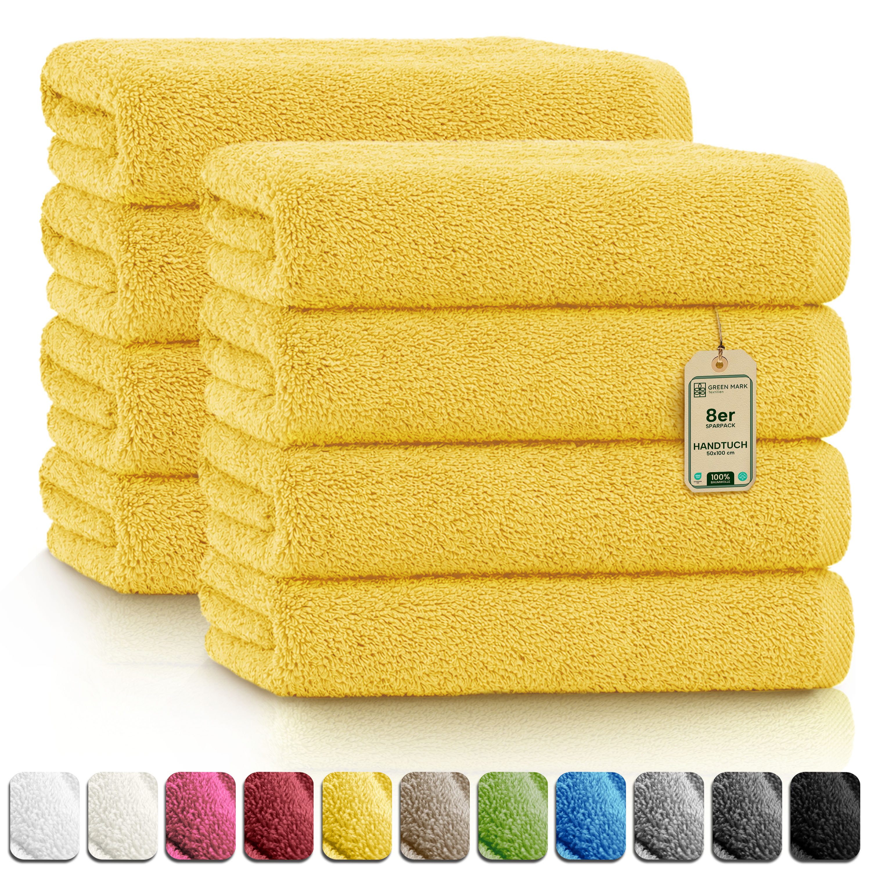 NatureMark Handtücher 8er-Sparpack Handtücher 50x100cm, 100% Baumwolle (8-S günstig online kaufen