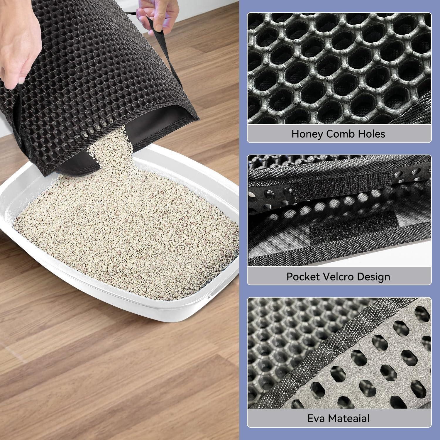 Hanbramo Schutzkragen Katzenklo Matte 45x60CM Honeycomb Double Layer rutschfeste