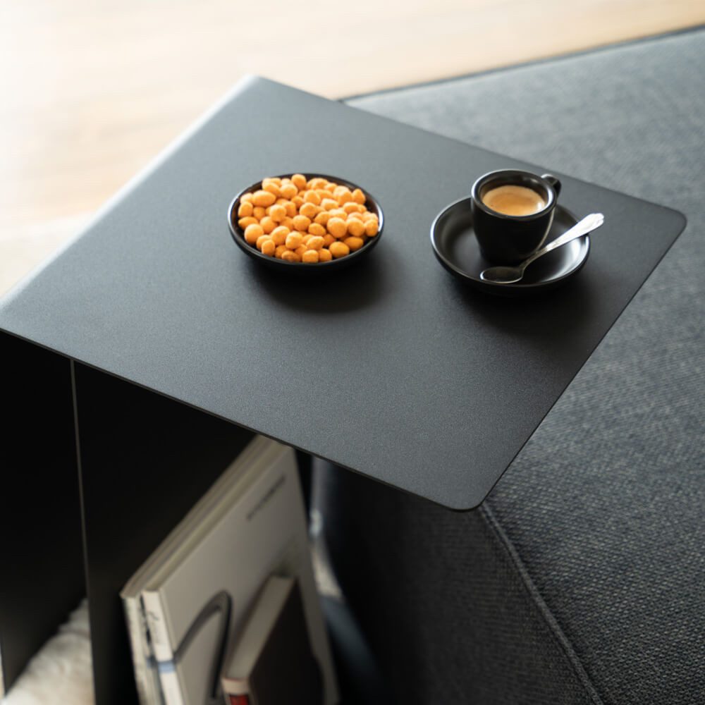 HOME DELUXE Beistelltisch Beistelltisch ZIMA – Made in Germany (4 Aufstellmöglichkeiten - 360° Drehbar), Couchtisch, Sofatisch – Bild 5 von 5