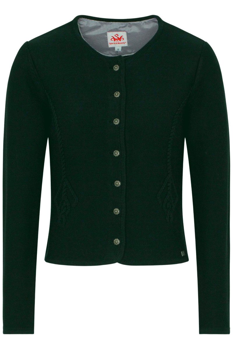 Spieth & Wensky Trachtenstrickjacke Trachten Strickjacke - PERLA - flaschengrün