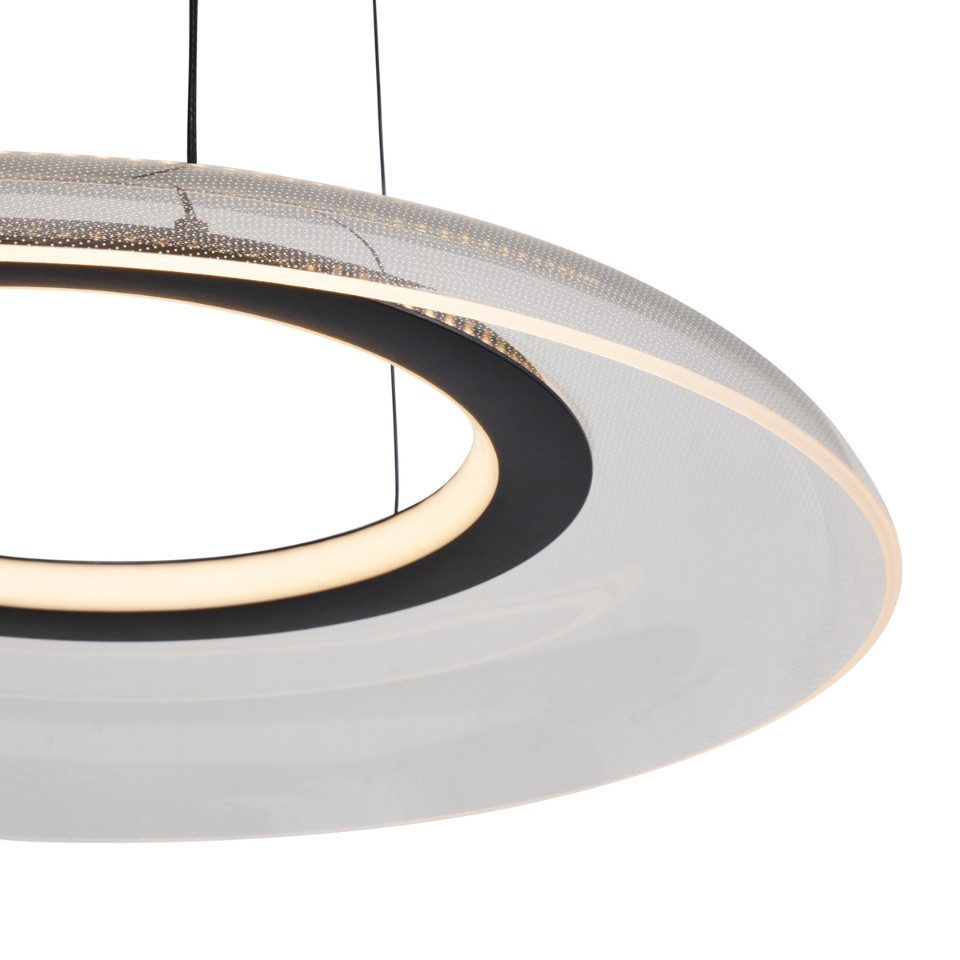 Qazqa Pendelleuchte Scacrylic, LED fest integriert, Extra-Warmweiß, QAZQA Hängeleuchte, integrated, Schwarz, Kunststoff, Design