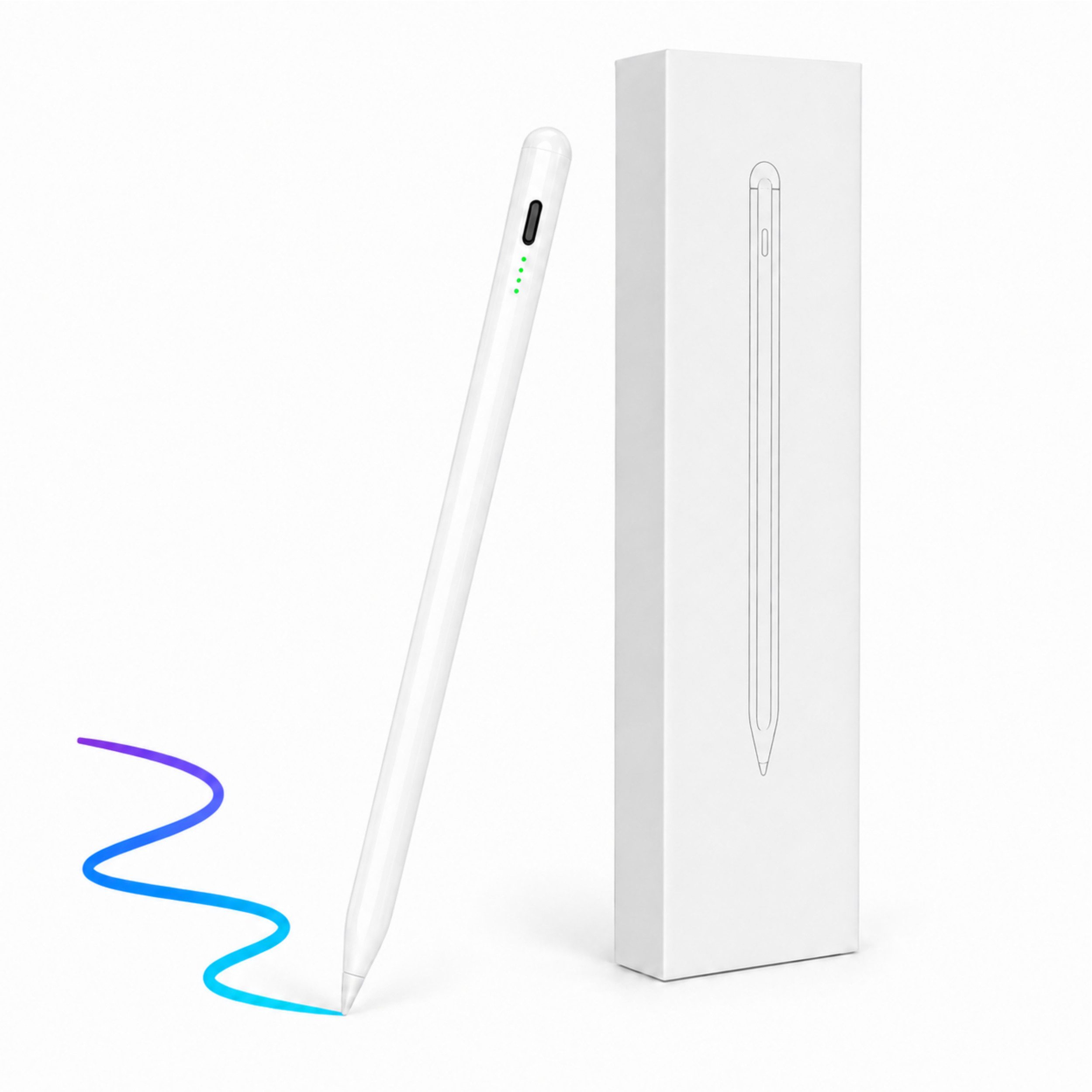PlugUp Eingabestift Stylus Stift für Apple iPad (ab 2018-2026) Air/Pro/Mini Tablet Stift (Set, Stylus Pen inkl. Ladekabel) Kompatibel mit Apple iPads ab 2018: Air, Pro, Mini, 10. & 11. Gen. von PlugUp