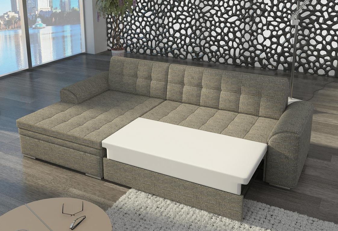 JVmoebel Ecksofa Sofa Ecksofa Schlafsofa Bettfunktion Couch Leder Textil Polster Sofas, Made in Europa