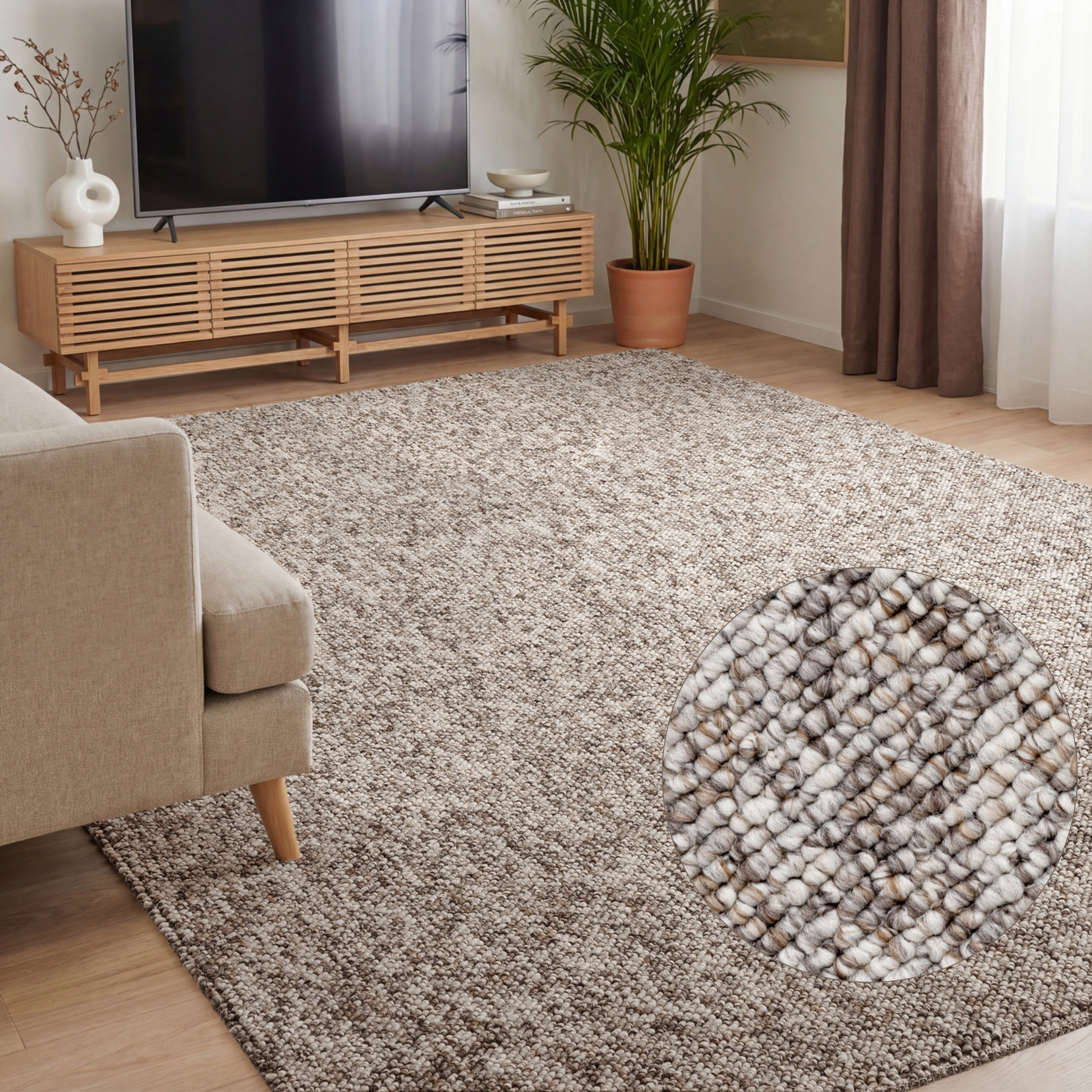 ELLE DECORATION Teppich Rocco, rechteckig, Höhe: 10 mm, Läufer, waschbar, Wohnzimmer, Esszimmer, Woll-Optik