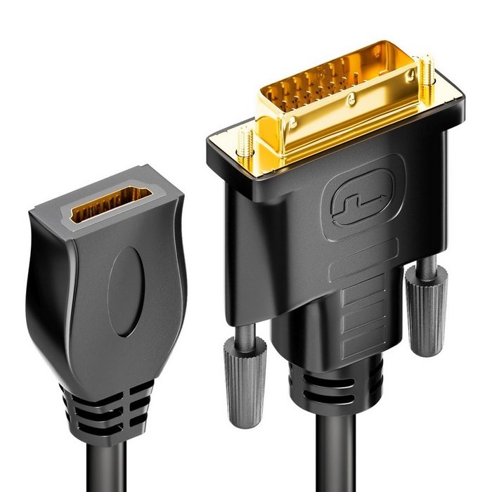 deleyCON deleyCON DVI zu HDMI Adapter - Stecker auf Buchse - FullHD - TV / Video-Kabel GU11092