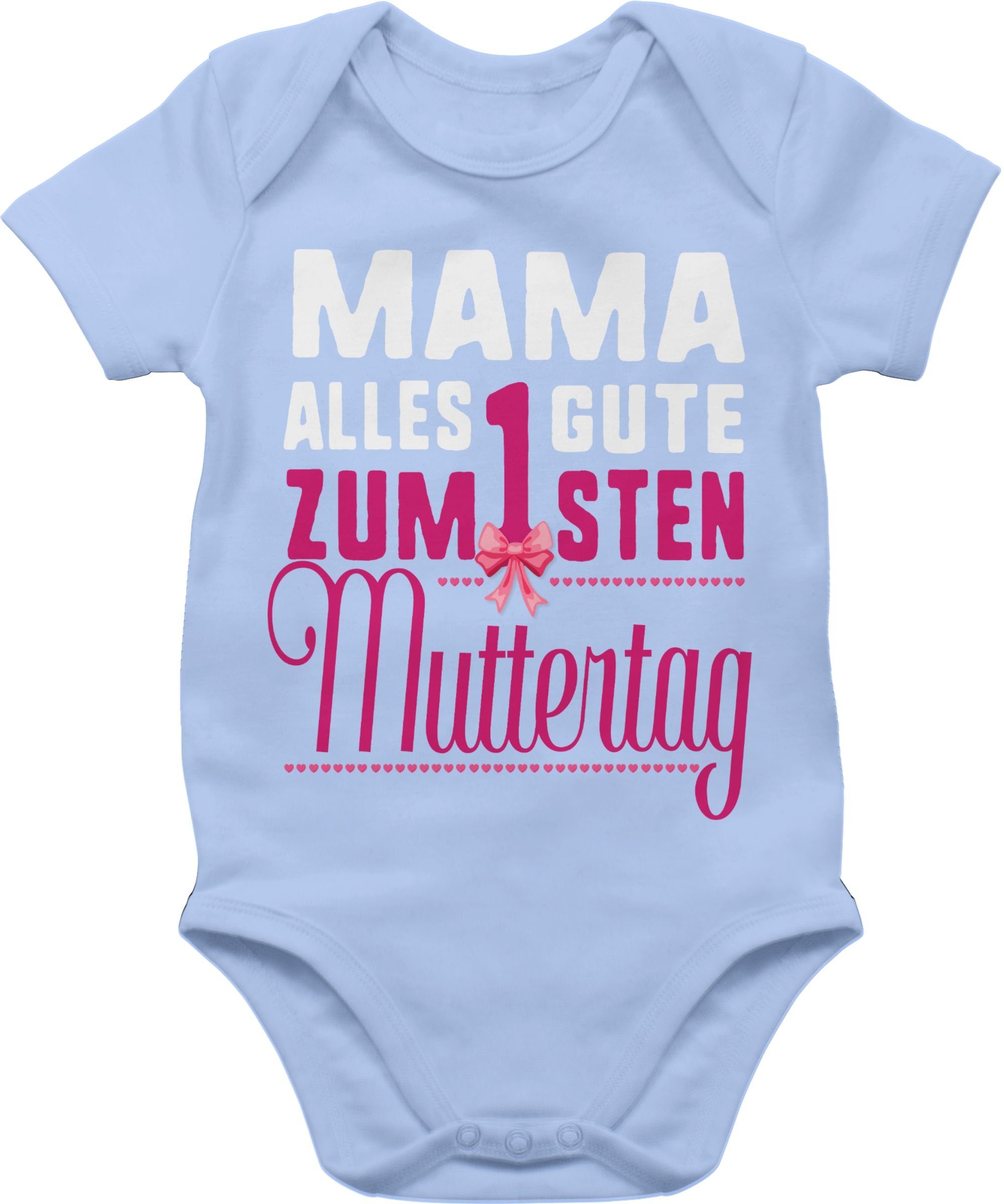 Shirtracer Shirtbody Mama, alles Gute zum 1sten Muttertag (1-tlg) Muttertagsgeschenk 2 Babyblau
