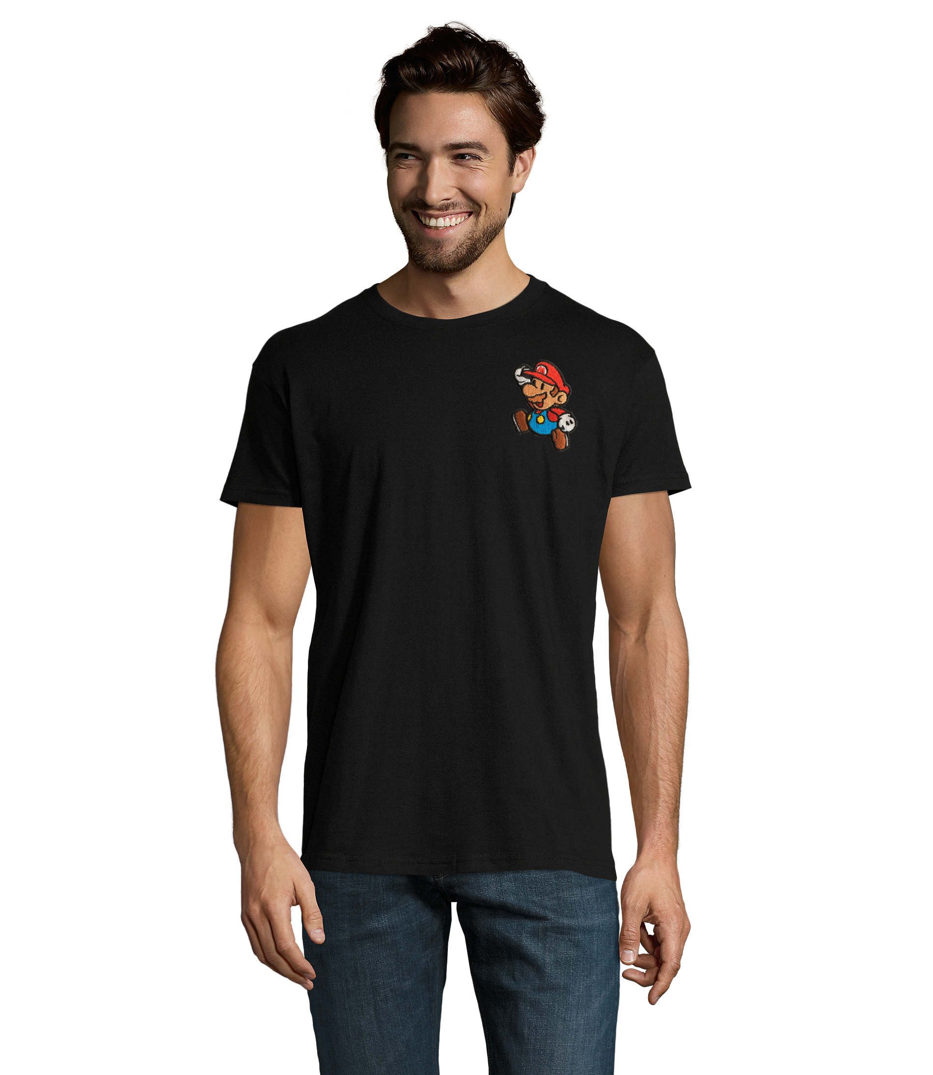 Blondie & Brownie T-Shirt Mario Luigi Super Wario Yoshi Peach Patch Herren T-Shirt (Einteilig) MarioPatches Herren Tee Retro Gamer Shirt