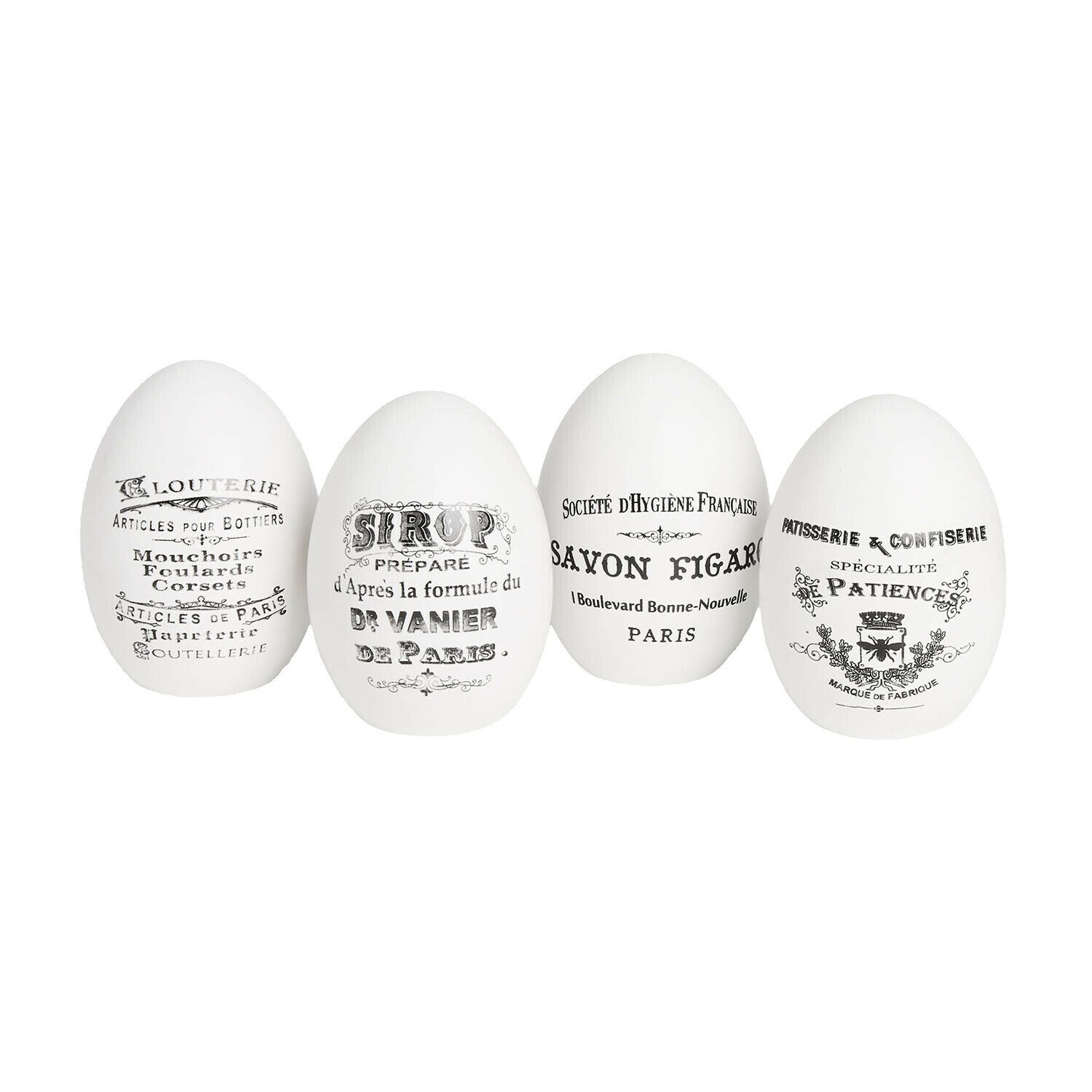 Mirabeau Osterei Osterei 4er Set Maison Vélour weiß