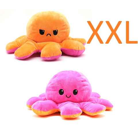 soma Fidget-Gadget XXL Reversible Wende Plüschtier Octopus 40cm Flip Geschenkidee orange