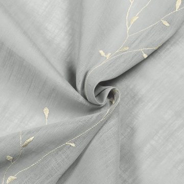 Vorhang Elegante Vorhang GEORGIA 100% Bio-Baumwolle Hellgrau 140 / 245cm Schal mit Band & Tunnelzug, GOTS zertifiziert, Gerster, Kräuselband (1 St), halbtransparent